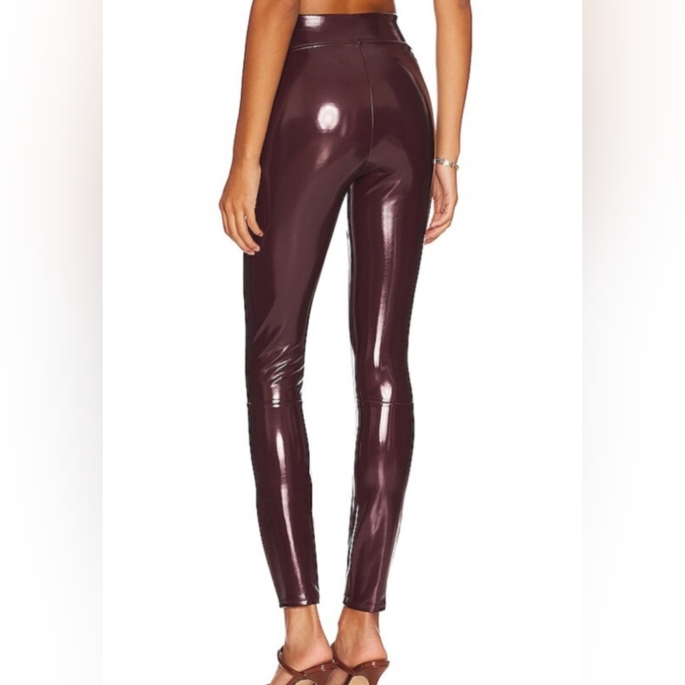 NWT SPANX•Faux Patent Leather Leggings•Ruby (Maroon/Burgundy)•Women's SML Petite